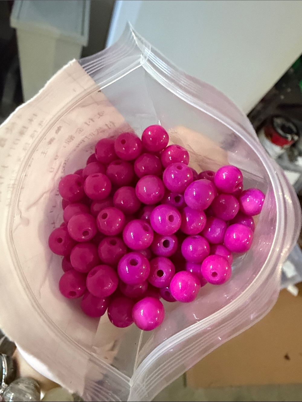 6mm Polished PINK crafting Beads. Perfect for making bracelets